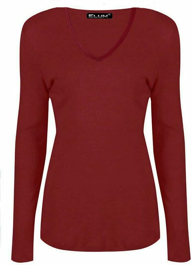 Long Sleeve V Neck Basic Top